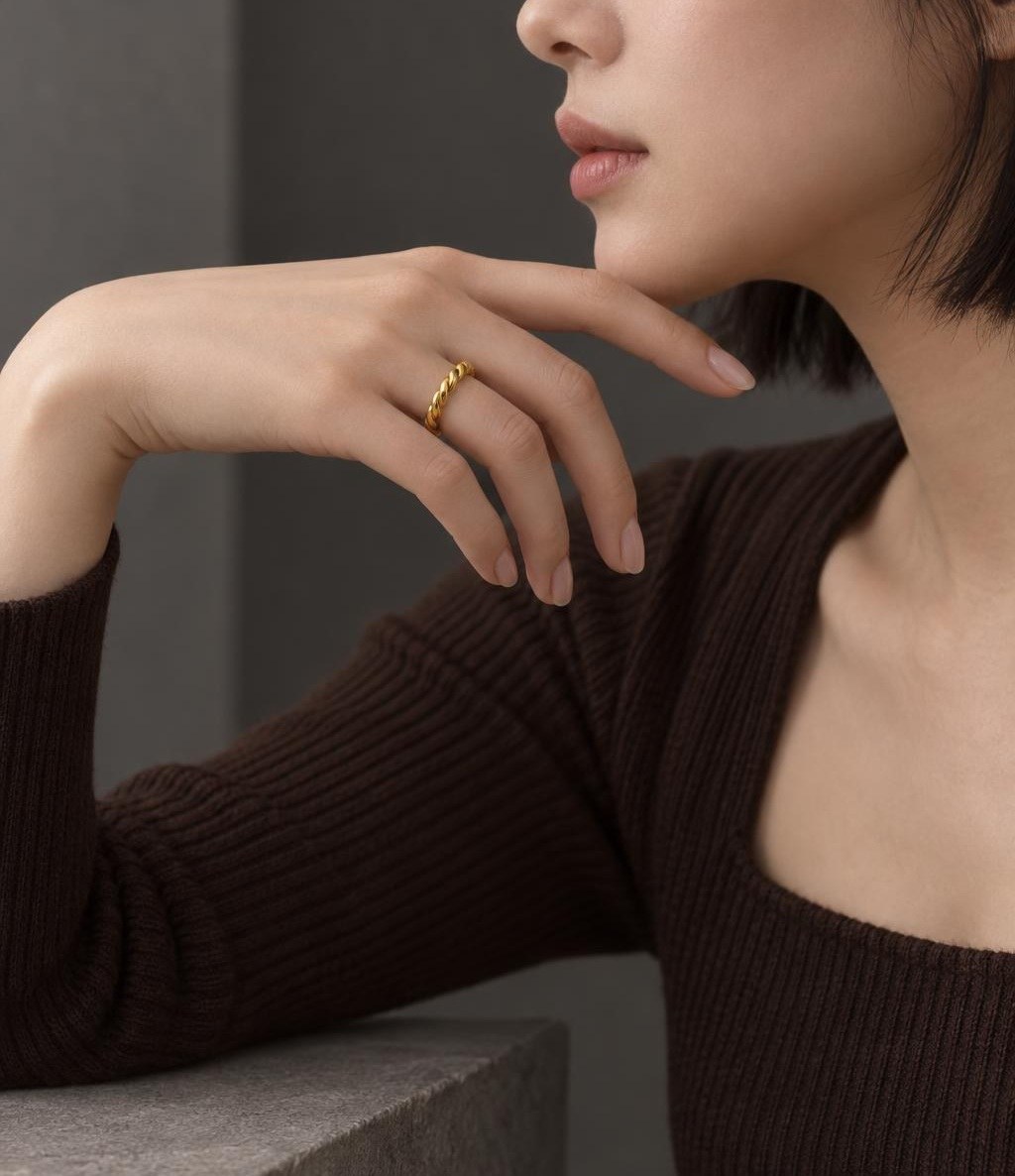 14K 꼬임 레이어드 링 반지 상품 사진 4