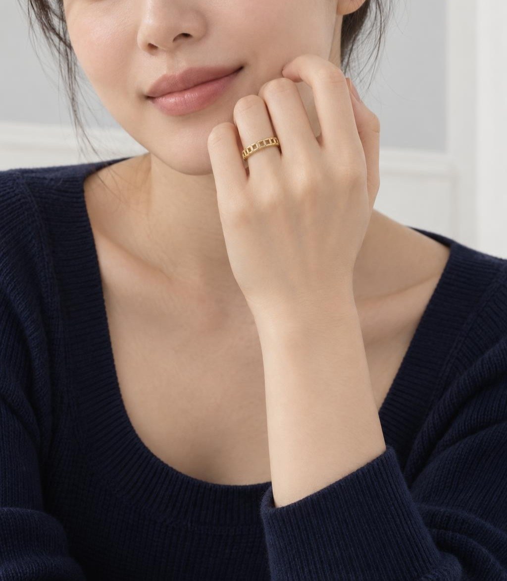 14K 페이턴트 컷 웨이브 반지 상품 사진 3