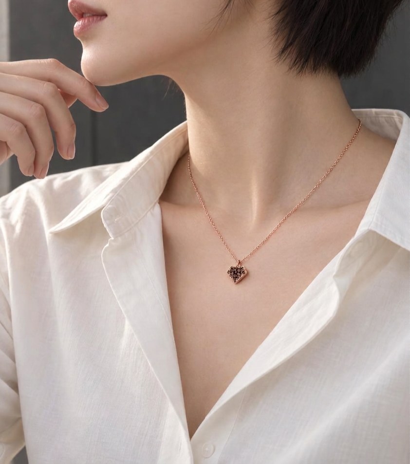 브라운 러프다이아몬드 펜던트14k 목걸이 상품 사진 4
