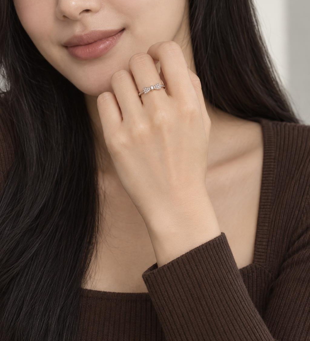 14K 리본포인트 랩다이아몬드 반지 상품 사진 3