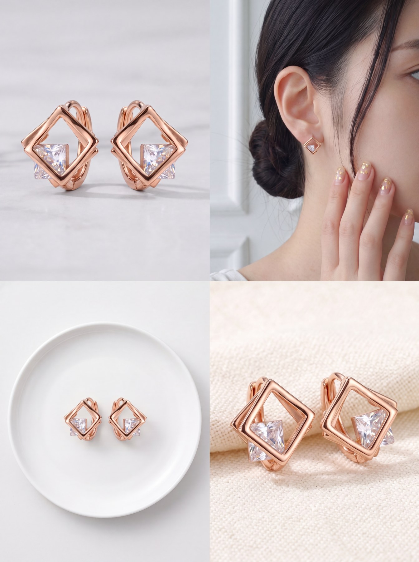 14K 미니 큐빅 귀걸이 상품 사진 3
