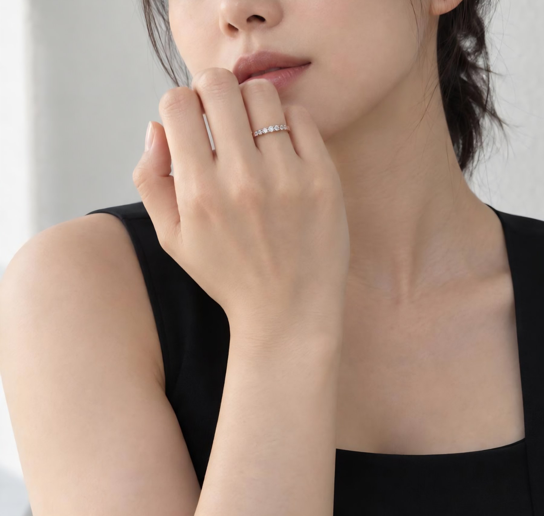 14K 랩다이아몬드 7스톤 그라데이션 테니스 반지 상품 사진 4