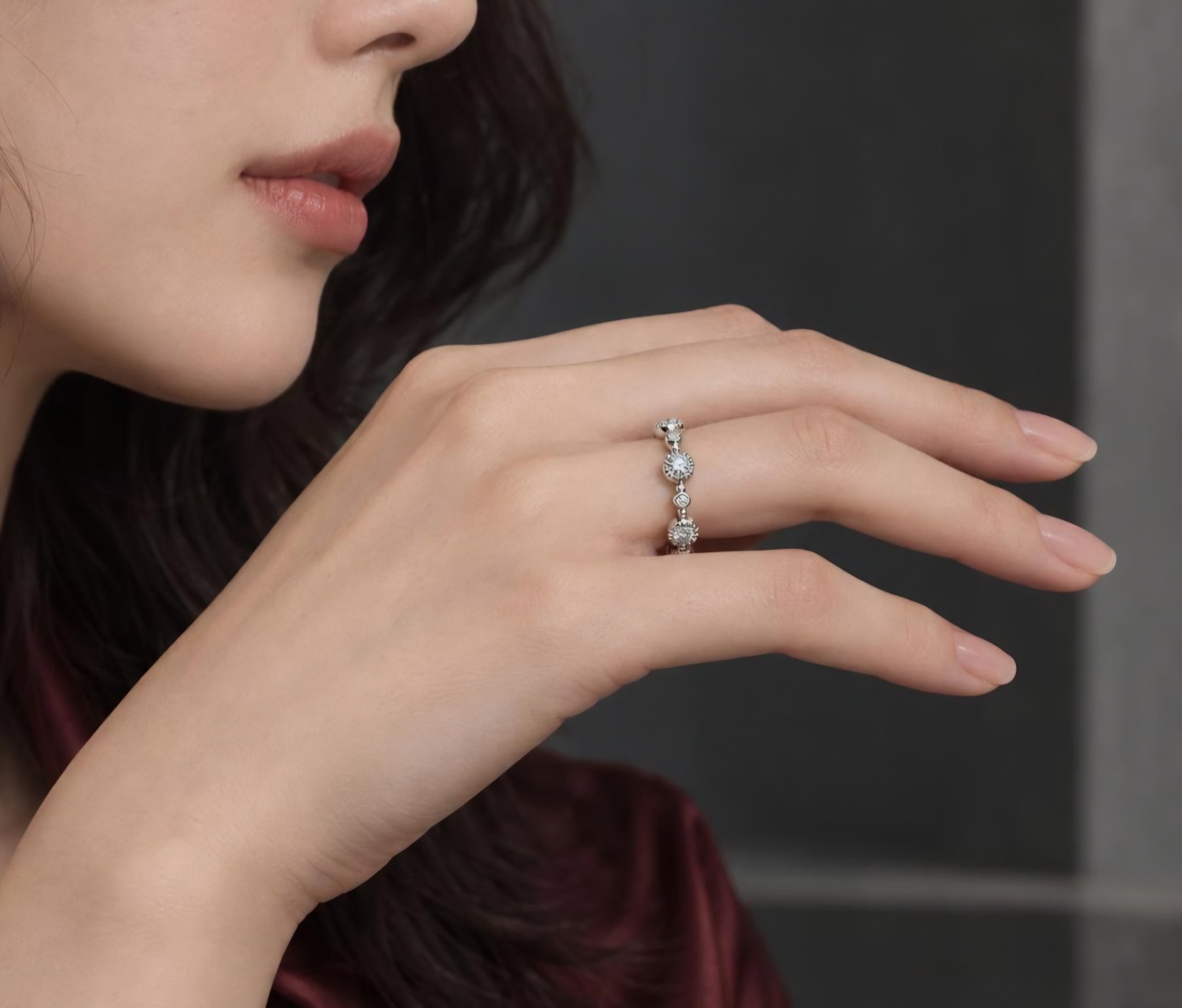 14K 원형멀티 1부 랩다이몬드 포인트 링 반지 상품 사진 4