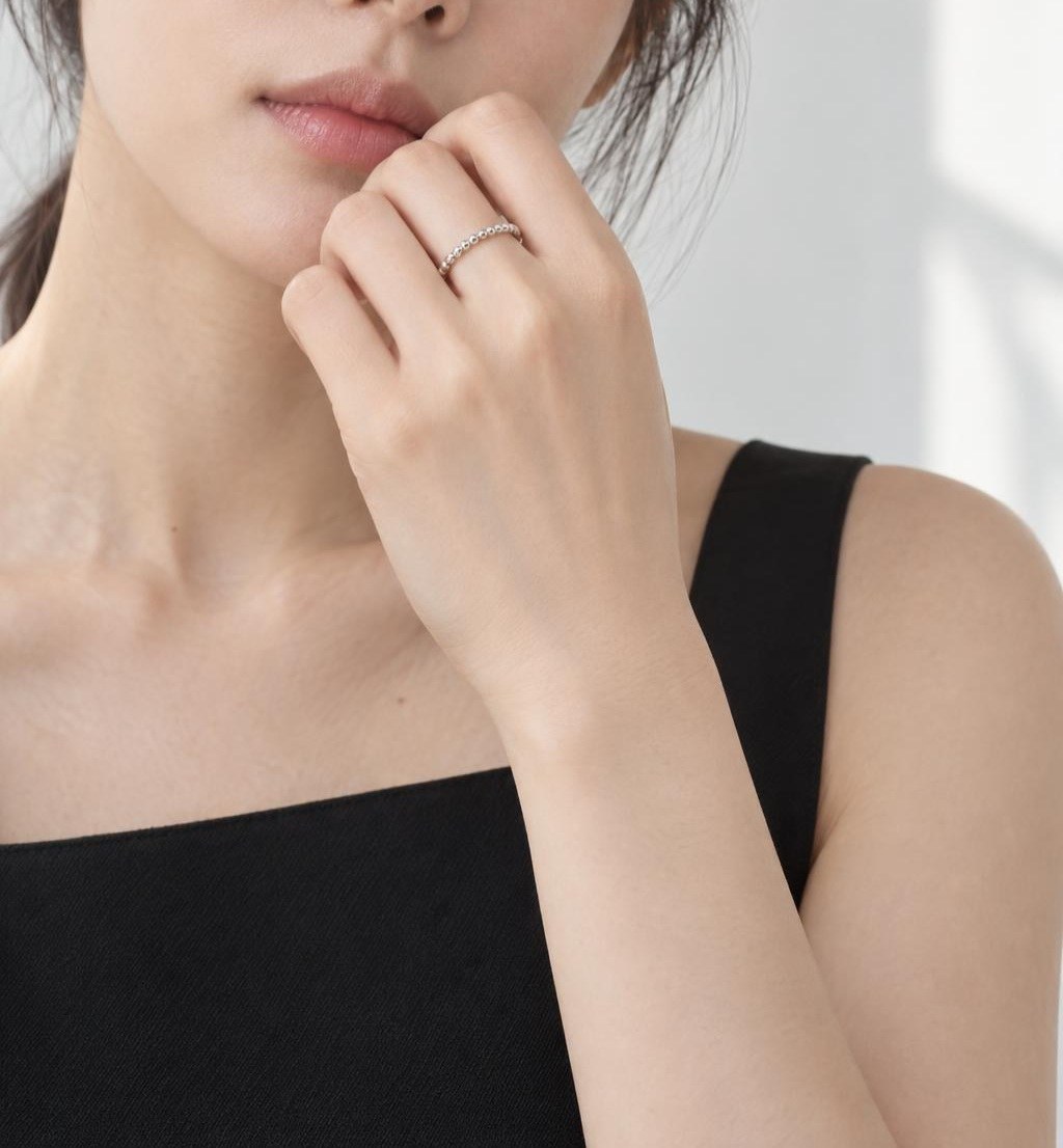 14K 베이비 비드 원형심플 반지 상품 사진 5