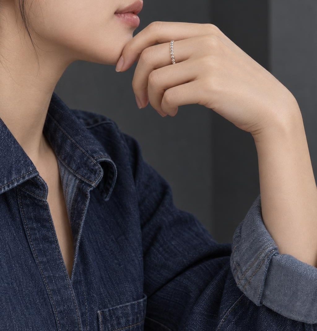 14K 베이비 비드 원형심플 반지 상품 사진 4