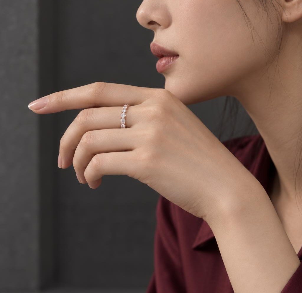 14K 랩다이아몬드 가드링 테니스반지 상품 사진 3