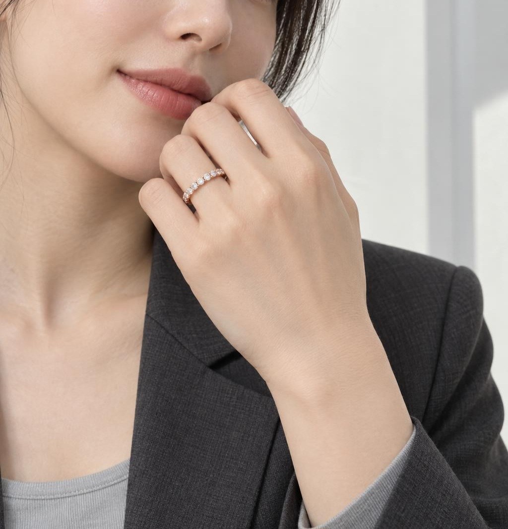 14K 랩다이아몬드 가드링 테니스반지 상품 사진 4