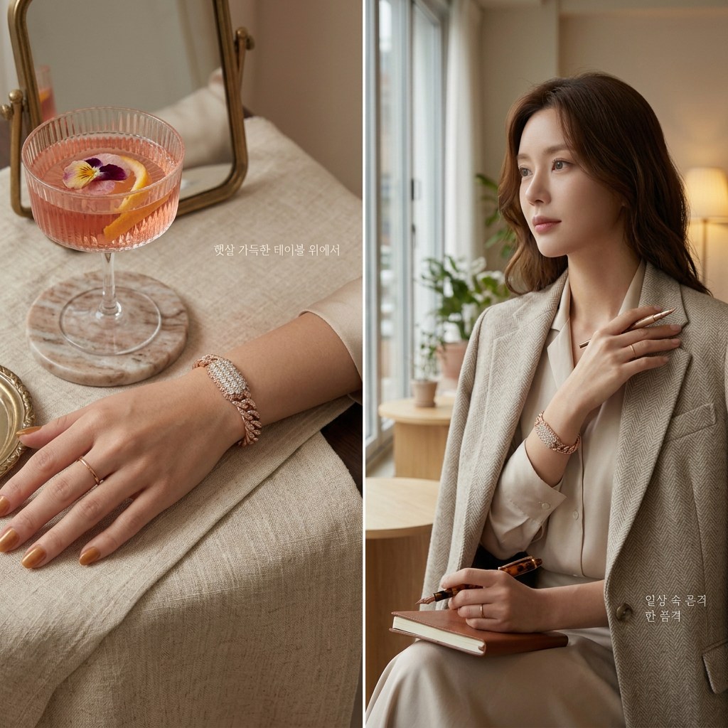 1부랩다이아몬드 포인트 체인 14k 팔찌 상품 사진 4