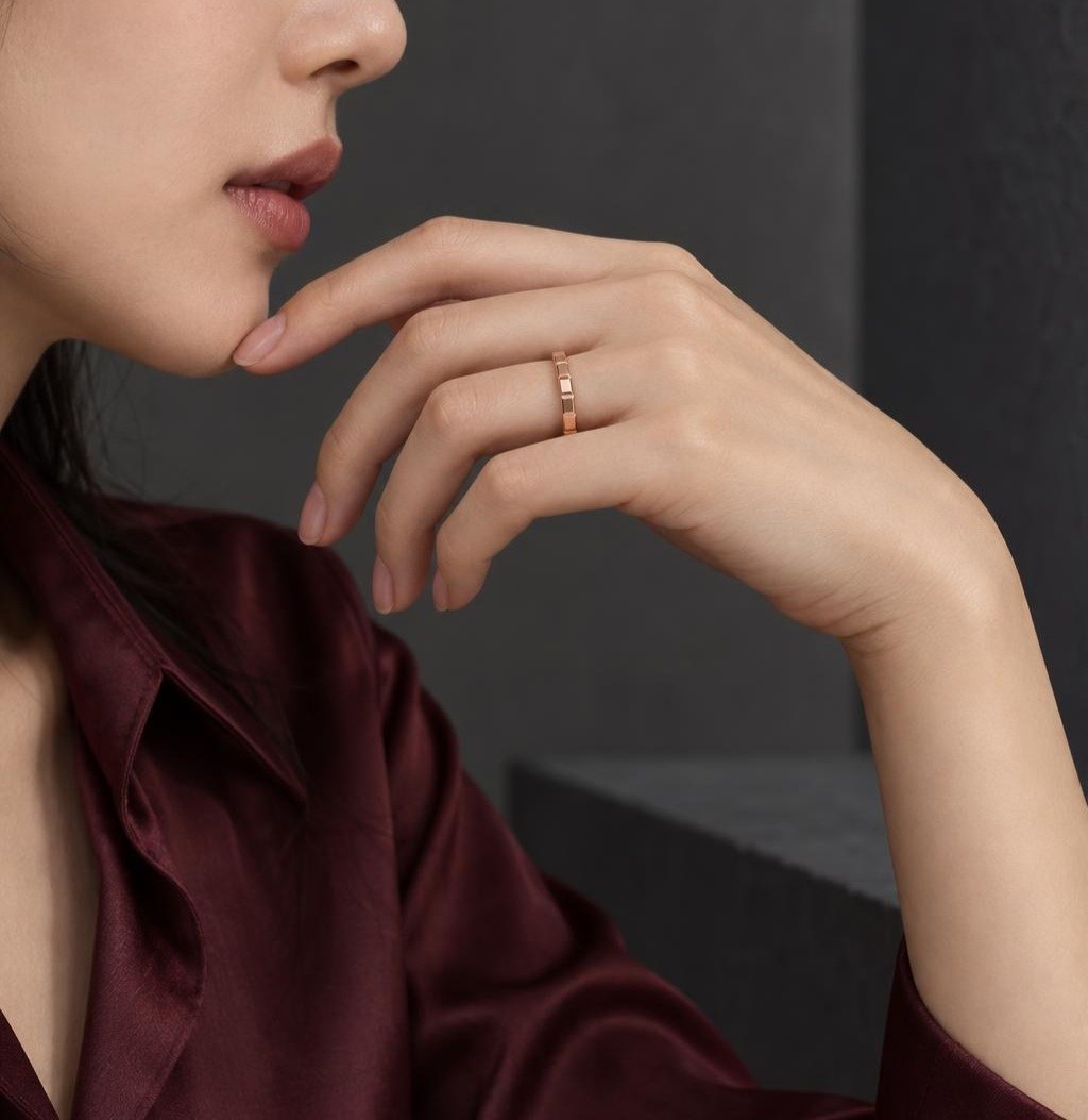 14K 컷팅 면모티프 심플반지 상품 사진 4