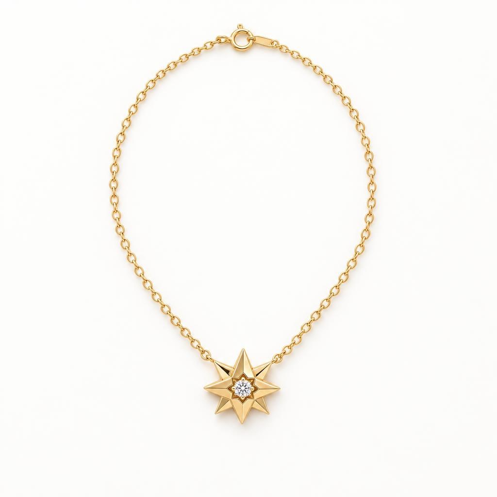 14K 스텔라 스타버스트 다이아 목걸이 메인 펜던트 크기 가로 1.05cm · 세로 1.05cm 안내 이미지