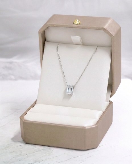 14K 에메랄드컷 1캐럿 팬시컷 목걸이 상품 사진 4